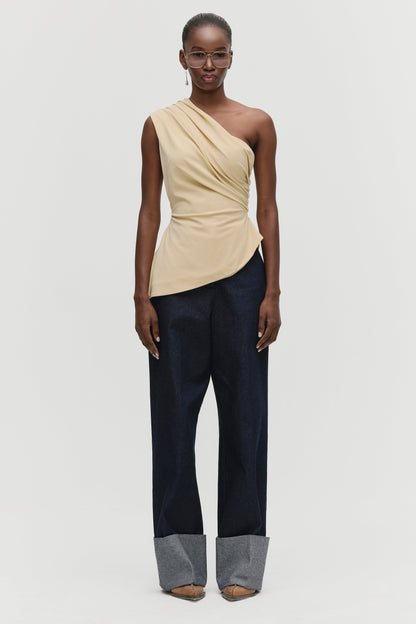 Latte Asimmetrico Peplum Top