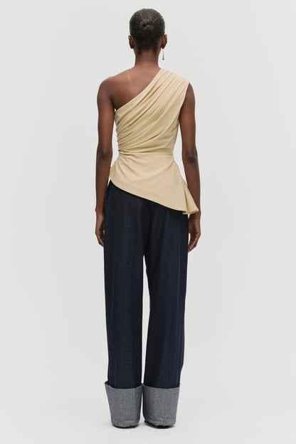 Latte Asimmetrico Peplum Top
