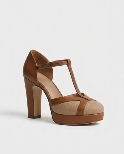 Scarpa Elegante Retró con Cinturino a T e Tacco Alto