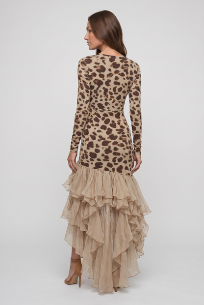 Abito midi  Leopard Print