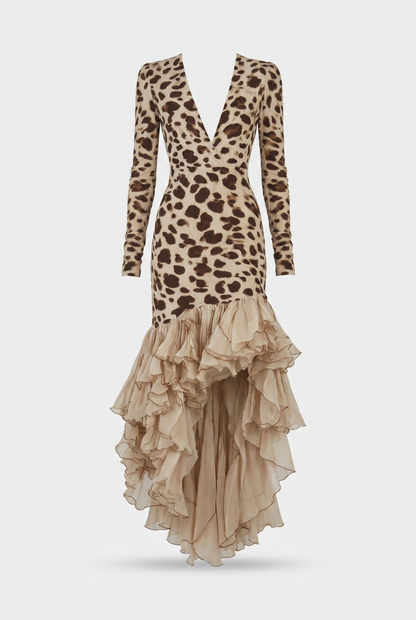 Abito midi  Leopard Print