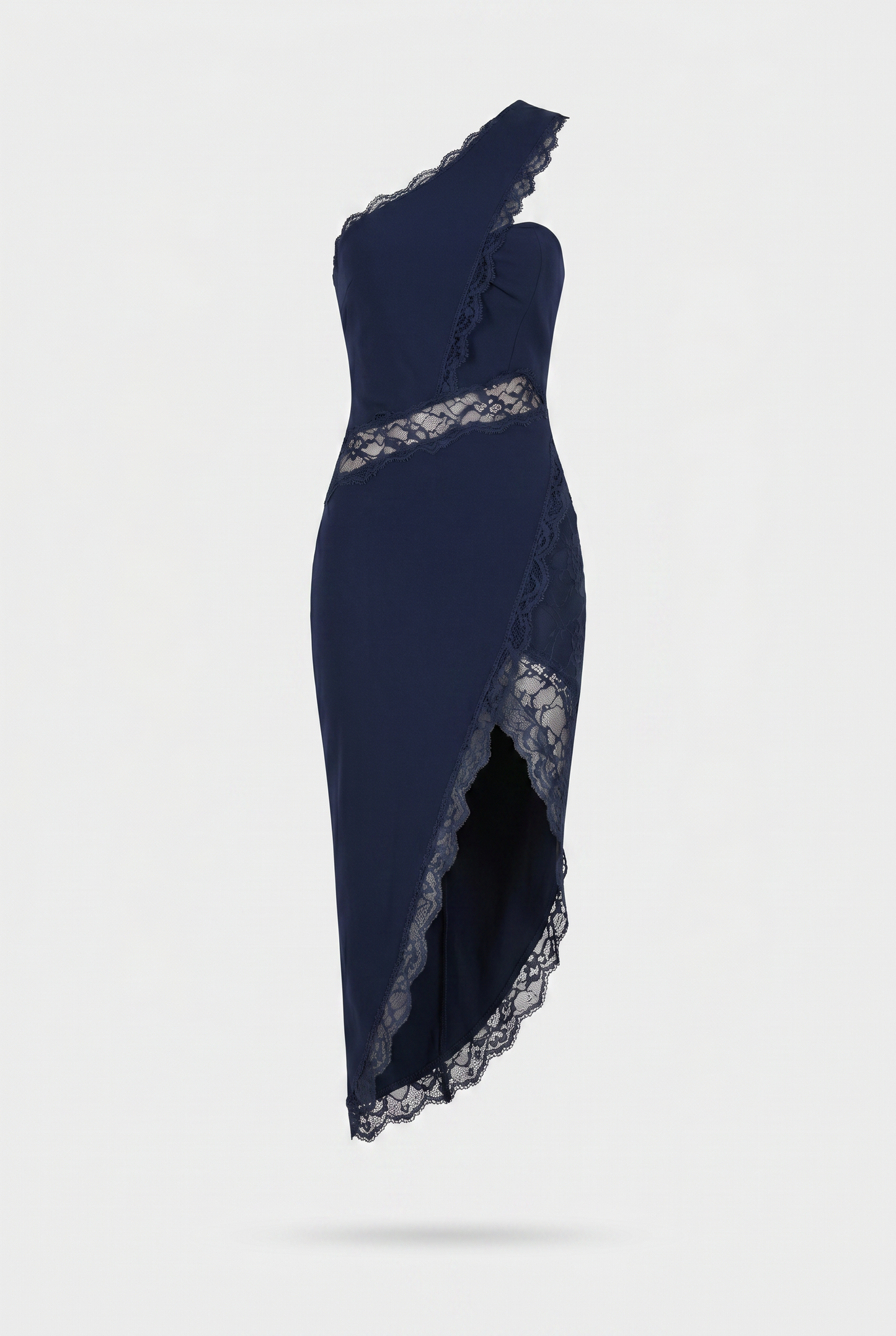 Abito Midi Pizzo Blu Notte