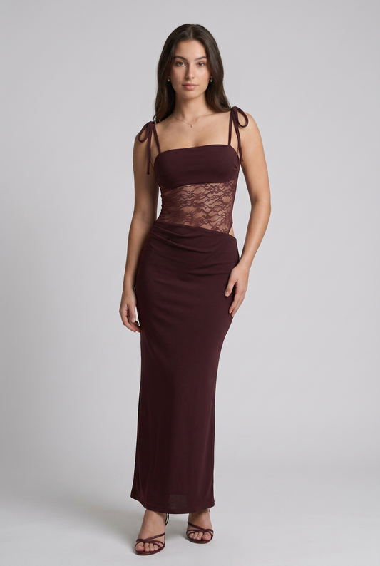 Abito Maxi con Busto in Pizzo