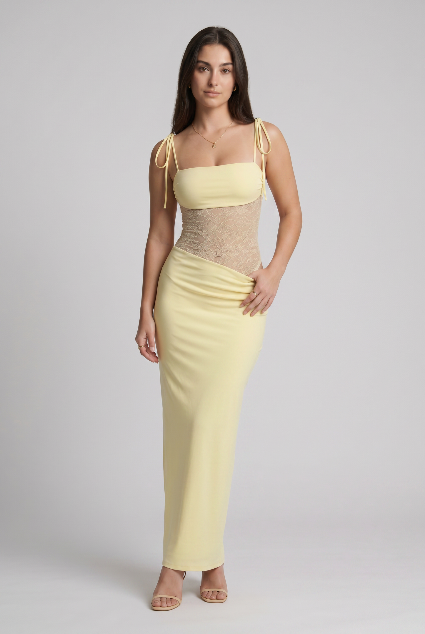 Abito Maxi con Busto in Pizzo