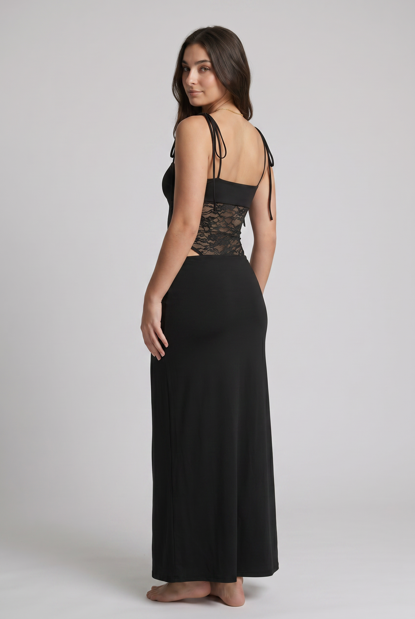 Abito Maxi con Busto in Pizzo