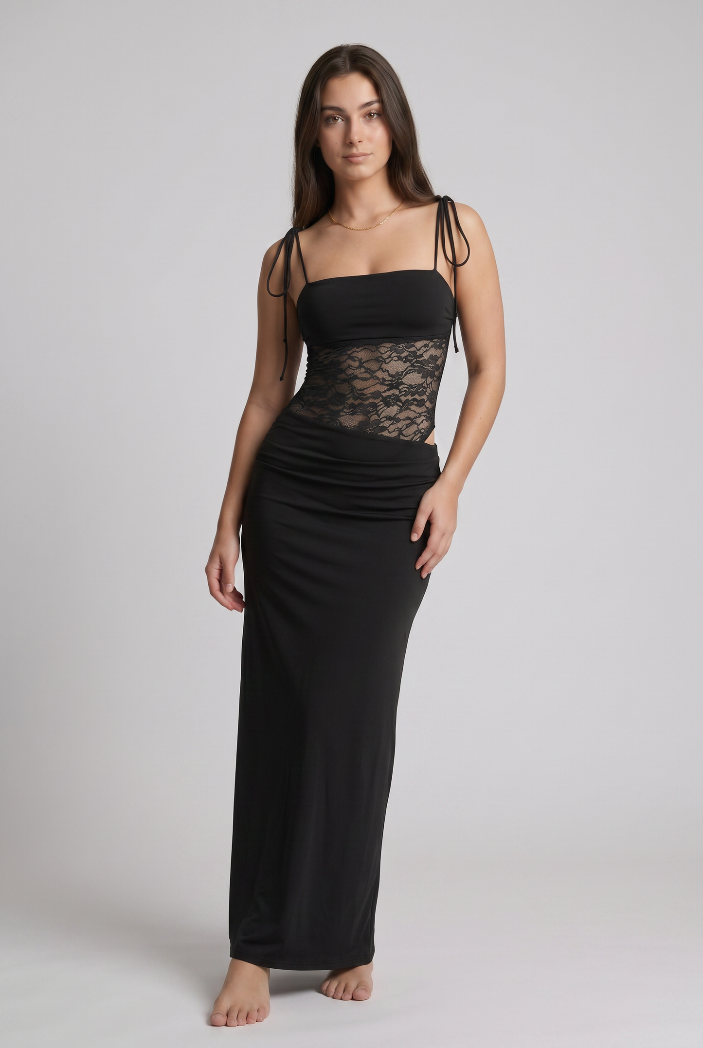 Abito Maxi con Busto in Pizzo