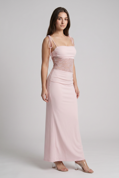 Abito Maxi con Busto in Pizzo