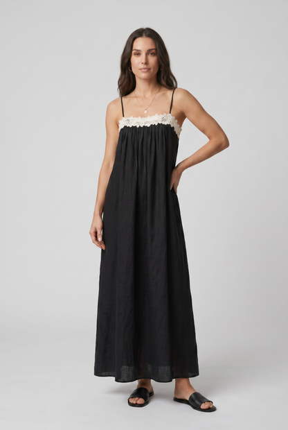 Abito Maxi con Dettaglio Floreal