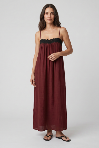 Abito Maxi con Dettaglio Floreal
