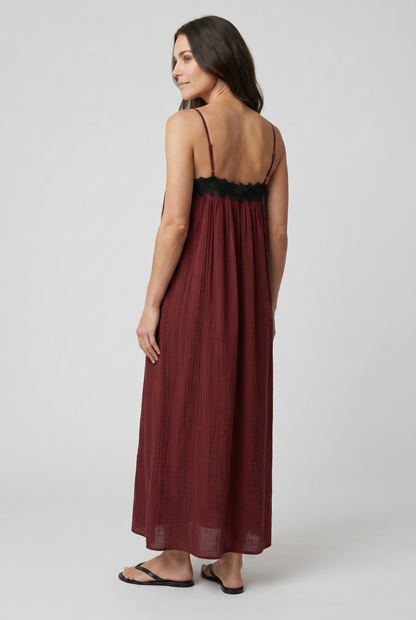 Abito Maxi con Dettaglio Floreal