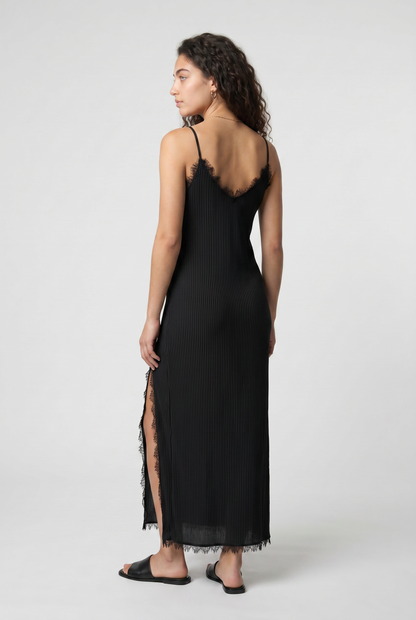 Abito Maxi con Bordi Sfrangiat