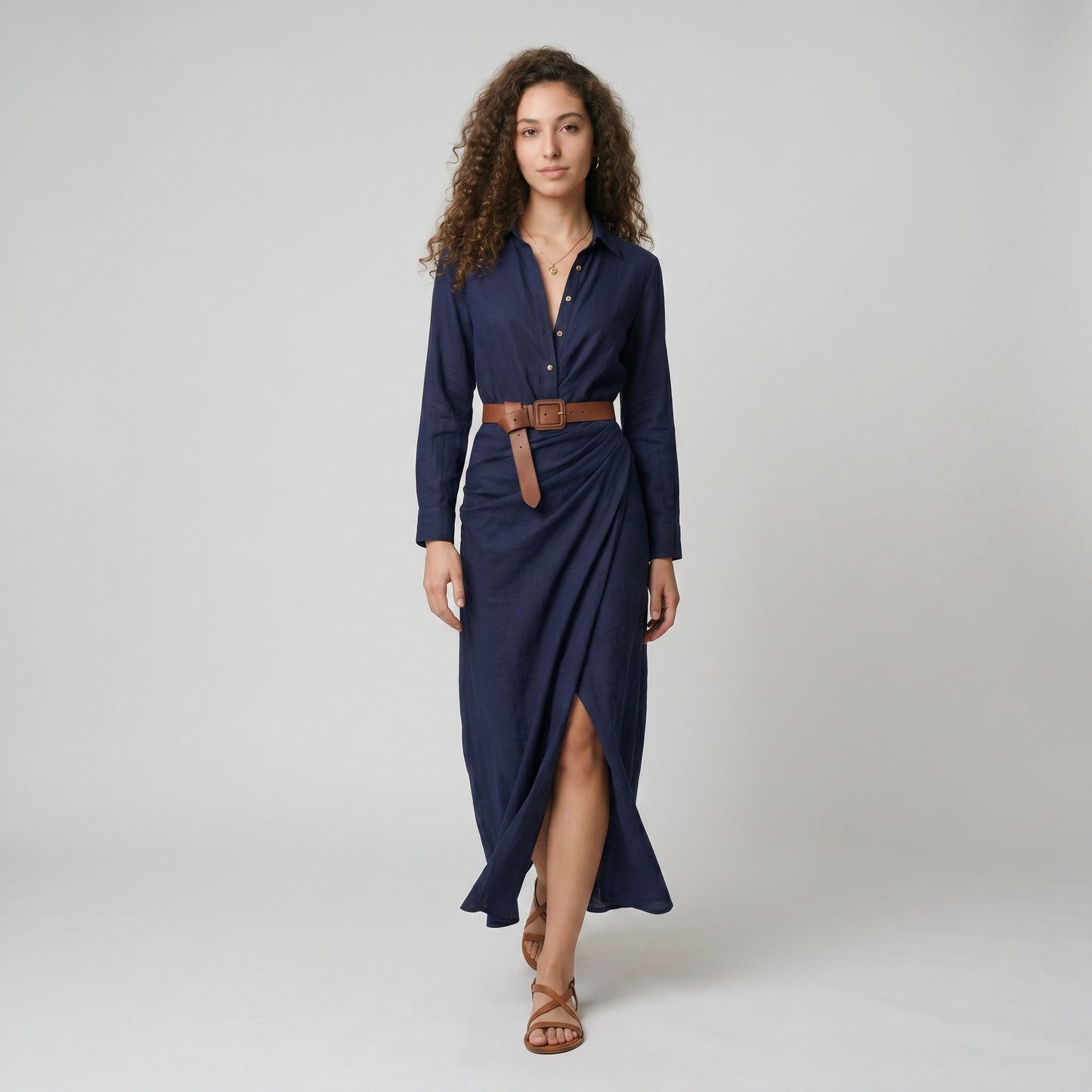 Abito Maxi Cintura Elegante
